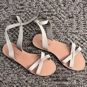 Madewell Cream Color Strappy Leather Sandals 7